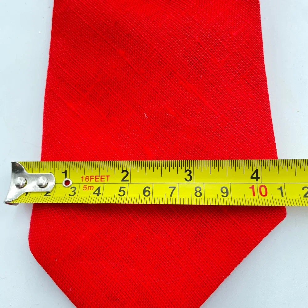 Moygashel Red 100% Irish Linen Tie Woven in Ireland Solid Textured 56 x 4